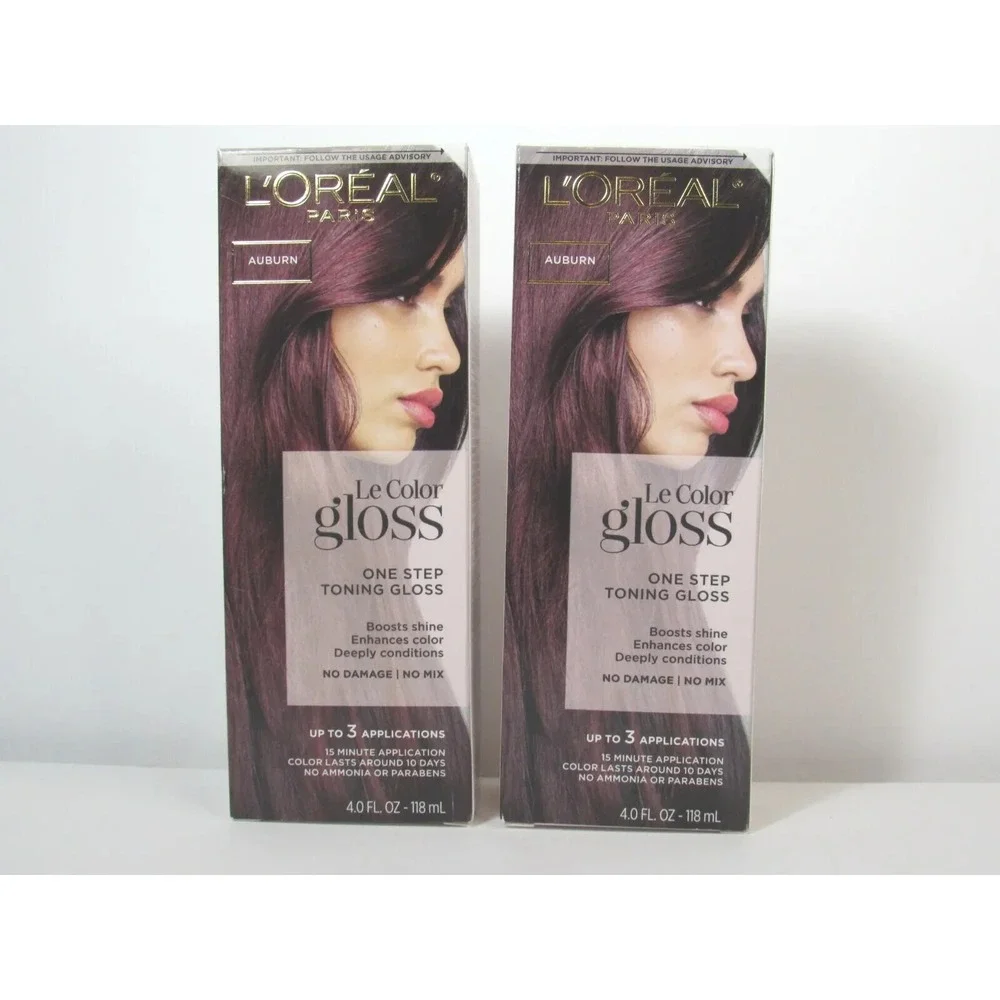 Lot of 2 Loreal Le Color Gloss One Step Toning Auburn Boosts Hair Shine NEW